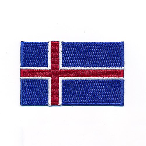 60 x 35 mm Island Iceland Reykjavík Europa Flagge Flag Aufnäher Aufbügler 0965 B