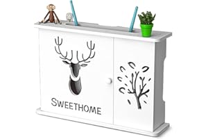 FARYODI Caja de almacenamiento sin agujeros para router, estantería para TV, estante de pared, cable de router, organizador de cables, caja de almacenamiento