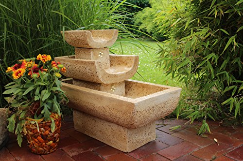 Zimmerbrunnen mit LED Beleuchtung angenehm leise Tischbrunnen Luftbefeuchter Springbrunnen Mediterran - 3