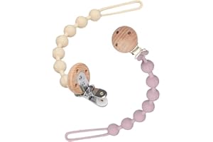 Schnullerkette Silikon, WeSweet BPA frei Schnullerband Tolle Babygeschenke fürJungen und Mädchen (Weiß+Lila)