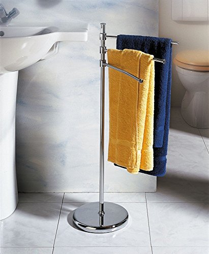Preisvergleich Produktbild Handtuchständer Torino verchromt Handtuchhalter Badehandtuchhalter Kleiderständer Handtuchstange Handtuchtrockner Ständer Badezimmer Handtücher Ablage Bad