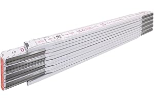 STABILA Calówka typ 1607 W, 2 m, biała, skala metryczna, funkcja kątowa, wysokiej jakości miarka z drewna z certyfikatem PEFC, otaczające płyty przegubowe