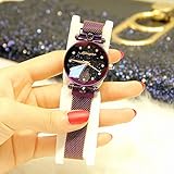 GRCSGL Uhr-Mädchen-Sternenhimmel-Magnet-Bügel-Mode-Trend-Wasserdichtes 2018 Netz-Rote Uhr-Himmel-Stern, violett