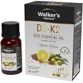 قطرة رذاذ فيتامينات ووكر D3 K2 20 مل (زيت الزيتون، زيت بذور الكتان)