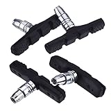 Hotop Bike V Brake Pads with Spacers and Hex Nuts Complete Bicycle V Brake Blocks Set, 2 Pairs