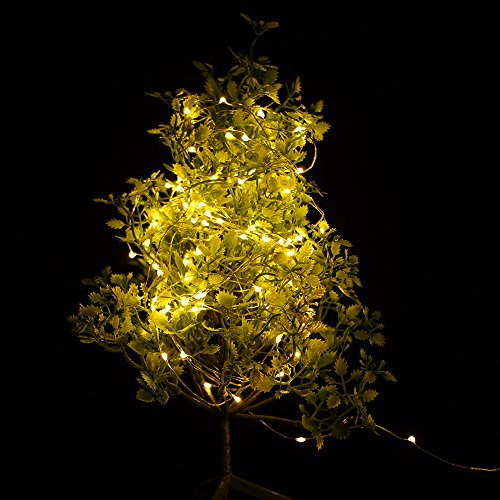 EloBeth Solar Lichterkette, Weihnachtsdeko/Weihnachtsbeleuchtung, Außenlichterkette Beleuchtung für Outdoor, Garten, Haus Weihnachtsfest, Hochzeit Warmweiß, 100LED - 4