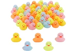 WAMSOLE Bath Duck Toys 50 PCS Mini Rubber Ducks Squeak and Float Duckies Baby Shower Toy Party Decoration for Toddlers Boys Girls