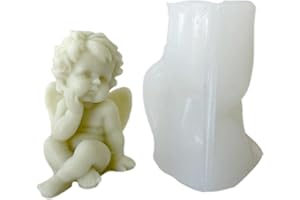 Lecerrot Moule À Bougie Ange - Ange Bricolage Moules en Résine Époxy, Moule À Savon, Moule À Fondant, Moules en Silicone pour Bougies, Gâteau, pour Fabrication Cadeaux