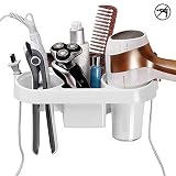 Multifuncional: además del secador de pelo, se puede usar para fijar planchas, rizos y planchas. Esta taza de almacenamiento ayuda a mantener peines, cepillos, cepillos de dientes, cosméticos, pasta de dientes y otras herramientas de baño dispuestas desde el fregadero para facilitar su uso. Por lo tanto, no necesita tener recipientes adicionales en el mostrador para almacenar sus herramientas de belleza, mantener su baño limpio y ahorrar espacio. ¡Y ayuda a aliviar el desorden en el mostrador! O