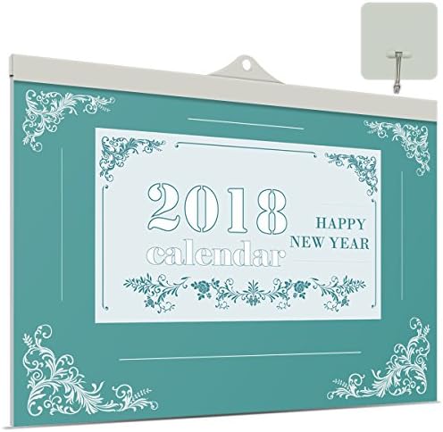 VemMore Kalender 2018 Wandkalender 12 Monate Jan-Dez (Kalender 365 Tage) - Wandplaner, Familienkalender, Ferientermine & 1 Jahr Planung Happy New Year - Grün Blumen