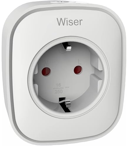 Meross Presa Smart WiFi con Monitoraggio Consumi, Presa Intelligente 16A, Presa Smart Schuko (Type F) Compatibile con Alexa, Google Home e SmartThings, Controllo Vocale e Remoto, 2 Pezzi