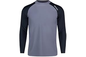 SURFEASY Men's Long Sleeve Rash Vest Swim Shirt, UPF 50+ Sun Protection Quick Dry Surf Swimming Fishing Hiking Shirts T-Shirt