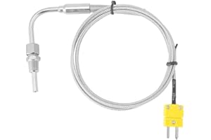 LAZMIN112 Lazmin Thermocouple de Type EGT K, capteurs de température de thermocouple, Thermocouple EGT de Type K pour sonde de température de gaz d'échappement avec Embout et connecteur exposés