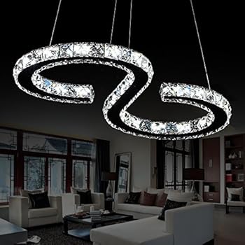 Loco Luxury Modern Led Ceiling Light K9 Crystal Stainless Steel Pendant Lighting Dining Room Chandelier Contemporary Adjustable Stainless Steel Cable S Design Afsvfp Fr