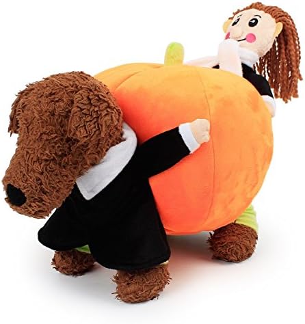 fablcrew Pumpkin Pet Clothes Dog Clothes Pet Dog Puppy Back Plush Rucksack Funny Pumpkin Delay.