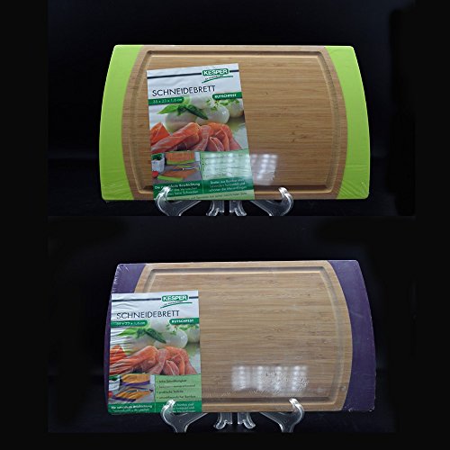 Kesper Schneidebrett aus Bambus 35x23x1,6cm rutschfest Tranchierbrett Auswahl, Farbe:Lila