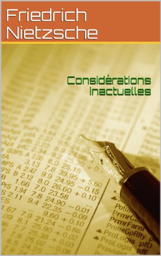 Considérations inactuelles Considérations inactuelles