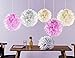 Produktbild Laneta Seidenpapier Pompons - 12 Pompom in verschiedenen Farben - altweiss rosa creme