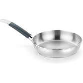 BRA Master | Frying Pan 24 cm, Stainless Steel, Non-Stick | Stainless Steel, Non-stick, PFOA-free, Suitable for all types of