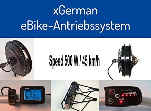 Special Offer: xGerman Conversion Kit 36 V 500 W 8 'Front Wheel Drive with LCD Display &amp; Drinks Bottle Rechargeable Battery 11.6 Ah