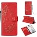 Produktbild NewTH iPhone Xs Max Hüllen Cover Schmetterlinge lieben Blumen PU Ledercase Schutzhülle Scratch Etui Kartensteckplätze Magnetverschluss Ständer Flip Tasche für Apple iPhone Xs Max