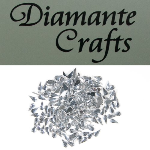 200 x 4mm Clear Teardrops Diamante Loose Flat Back Rhinestone Body Gems - created exclusively for Diamante Crafts