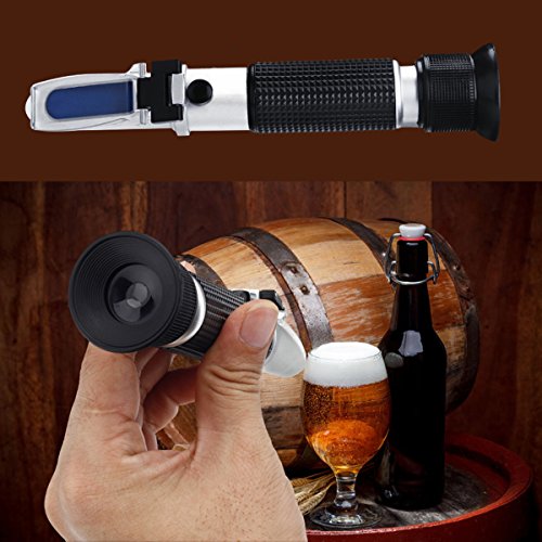 Refraktometer, risepro® hausgebrautem Bier Alkohol Hydrometer Dual-Skala Brix 0 ~ 32% Würze SG 1,000 ~ 1,120 spezifische erdanziehungskraft Zucker Wein Bier Juice Fruit Gras (Aluminium) - 3