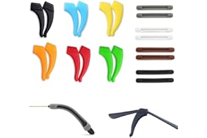 Quesuc 10 paires d'accessoires lunettes silicone antidérapantes bandes fixation des jambes crochets d'oreille fixes monture adaptée à lecture sportive et d'autres activités