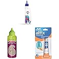 Pidilite Fevicol MR Squeeze Bottle (105g), Fevicryl Fabric Glue (80g), and Multi-Purpose Allfix Adhesive (20ml).