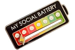 Feaolala Lgbt Pins My Social Battery Pin Progress Pride Flag Anstecknadel Pride Emaille Pins Rucksäcke Kleidung Hüte und Geschenk Pins Anstecker (Schwarz)