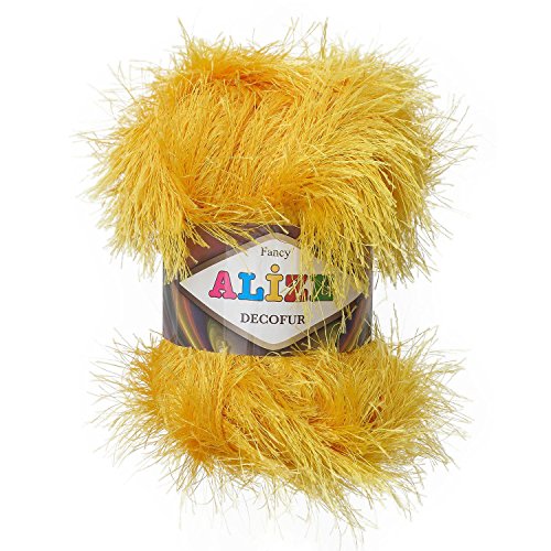 Fransenstrickgarn ALIZE DECOFUR, 100g, #216 gelb