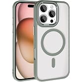 Compatible with Zore Apple iPhone 16 Pro Max Case Wireless Charger Zore Chrome M-safe Silicone Cover Titanium-Grey