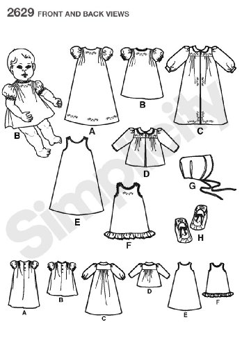 Simplicity A XXS-XS-S-M-L Sewing Pattern 2629 Crafts