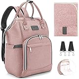 【Material De Alta Calidad】 - Mochila pañalera para viajes, robusto de alta calidad de 300d de tela oxford con una fuerza más alta y una resistencia de deformación. Con un mayor degaste y resistencia de deformación, resistente al agua, derrames y manchas, fácil de limpiar.