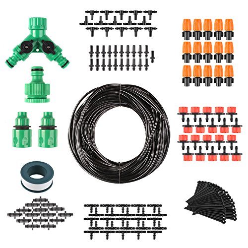 spécification FIXKIT 40M Kit Micro Irrigation Goutte à Goutte Irrigation de Jardin Micro-Goutte Kit Automatique d'Arrosage de Tuyau DIY Système d’Arrosage Version Améliorée pour Jardin Serre Potager Pelouse