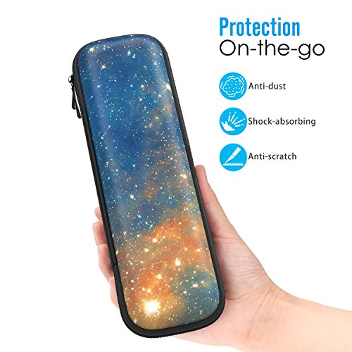 MoKo Hülle für Apple Pencil – Premium PU Leder Bleistift Stift Schleife Sleeve Cover Schreibzeug Schreibgerät Beutel mit abnehmbare Gummiband für Apple iPad Pro Pencil / Pen, Sky Star - 2