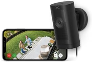 Ring Außenkamera Pro Netzstecker (Stick Up Cam Pro) | Überwachungskamera aussen mit 1080p-HDR-Video, WLAN, 3D-Bewegungserfassung | Alexa-kompatible Sicherheitskamera