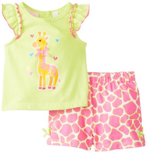 Kids Headquarters Baby-Girls Newborn Top with Printed Shorts Jirafe, Lime, 3-6 Months Color: Lime Size: 3-6 Months
