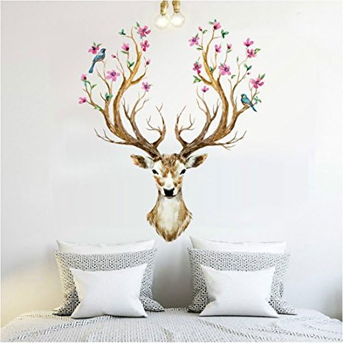 SMCTCRED Wall Decals Stickers, Kancil Sika Deer 3D Home Kids' Room Wall Décor Removable DIY Wall Decal Sticker for Kids Boys Girls Bedroom Living Room Showcase