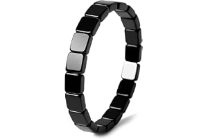LuminaVerde hematitarmband, hematitarmband herrar magnetarmband män obsidian armring smycken energi helande sten, L, Plast