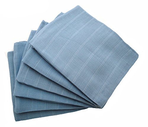 BabyCentre - Pañales de gasa (6 unidades, 70 x 70 cm, algodón), color azul