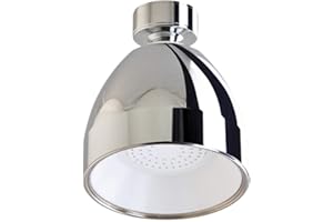 Siroflex 2765/2S Feststehender Brausekopf Made in Italy | Brausekopf mit Kugelgelenk aus verchromtem Messing | Verchromter Brausekopf Weiß | Brausekopf mit Anti-Kalk-Wirkung| Mit wassersparendem Durchflussbegrenzer