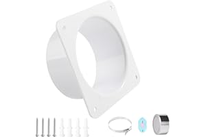 HTTYHT Rohrverbinder Flansch 150 mm / 15 cm Lüftungskanalverbinder Flansch aus ABS Kunststoff mit Edelstahl Schlauchschellen Alu-Folienband gerade Rohrflansch für Heizung Kühlung Lüftungssystem