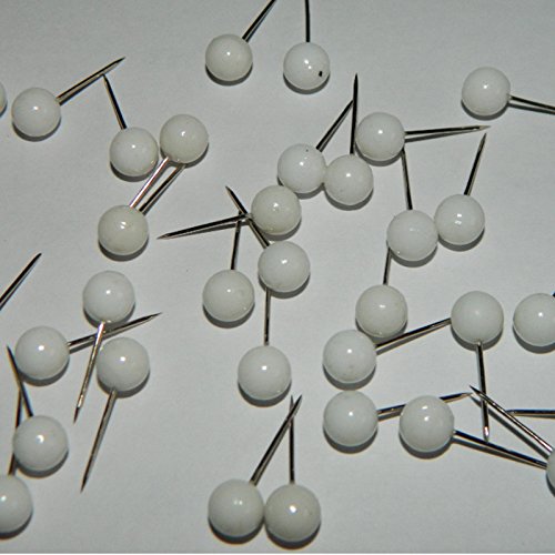 BIG-SAM - 100 Markiernadeln mit Rundkopf - 0,60x17mm - 6 verschiedene Farben (Weiß)