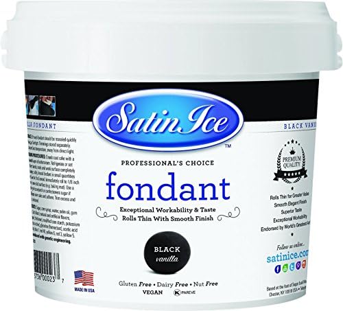 Satin Ice Black Rolled Fondant, 5 Lb Tub