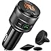Produktbild Bluetooth FM Transmitter, QC3.0 Wireless Radio Adapter, Bluetooth Auto Transmitter mit Magnethalterung und Platte, Hand Frei Beruf, Dual USB Ladegerät, Musik Spieler