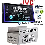 Baujahr: 2004 - 2012 Autoradio Radio JVC KW-DB93BT - 2-DIn DAB+ Bluetooth MP3 USB - Einbauzubehör - Einbause für Mercedes A- JUST SOUND best choice for caraudio