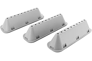 DL-pro 3 x Trommelrippe 18,4x5,3x4cm für Indesit Hotpoint C00065463 Whirlpool Bauknecht 482000022670 Robuste Mitnehmerrippe Set mit 10 Löchern Weiß für Waschmaschine Waschtrommel