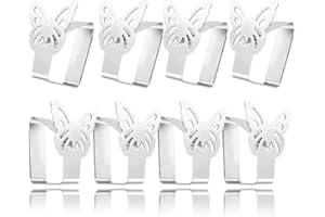 Aongray Schmetterling-Motive Tischtuchklammern, 8 Stück Tischdeckenklammer aus Edelstahl,Rostbeständig rutschfest Winddicht Tischdecke Clips an Ihre bis zu 3.5 cm Dicke Tischplatte