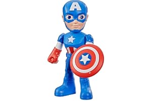 Marvels Spidey och hans fantastiska vänner Captain America: Steve Rogers actionfigur med tillbehör, 22,8 cm hög superhjältele